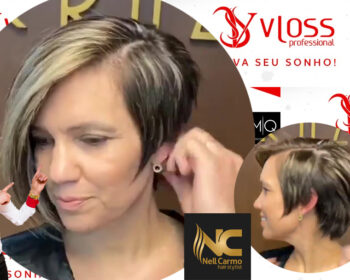 cabelo curto com linda franja na navalha