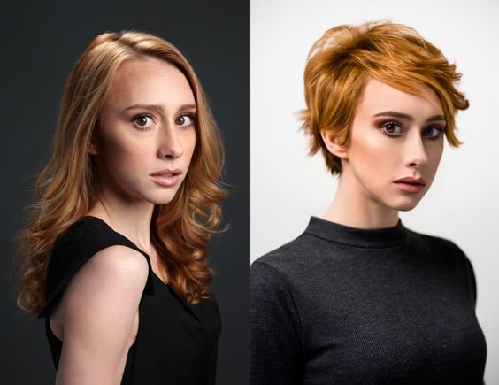 Antes e depois para os cabelos curtos